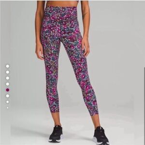 Lululemon Base Pace High Rise Floral Tight Legging Pink Purple